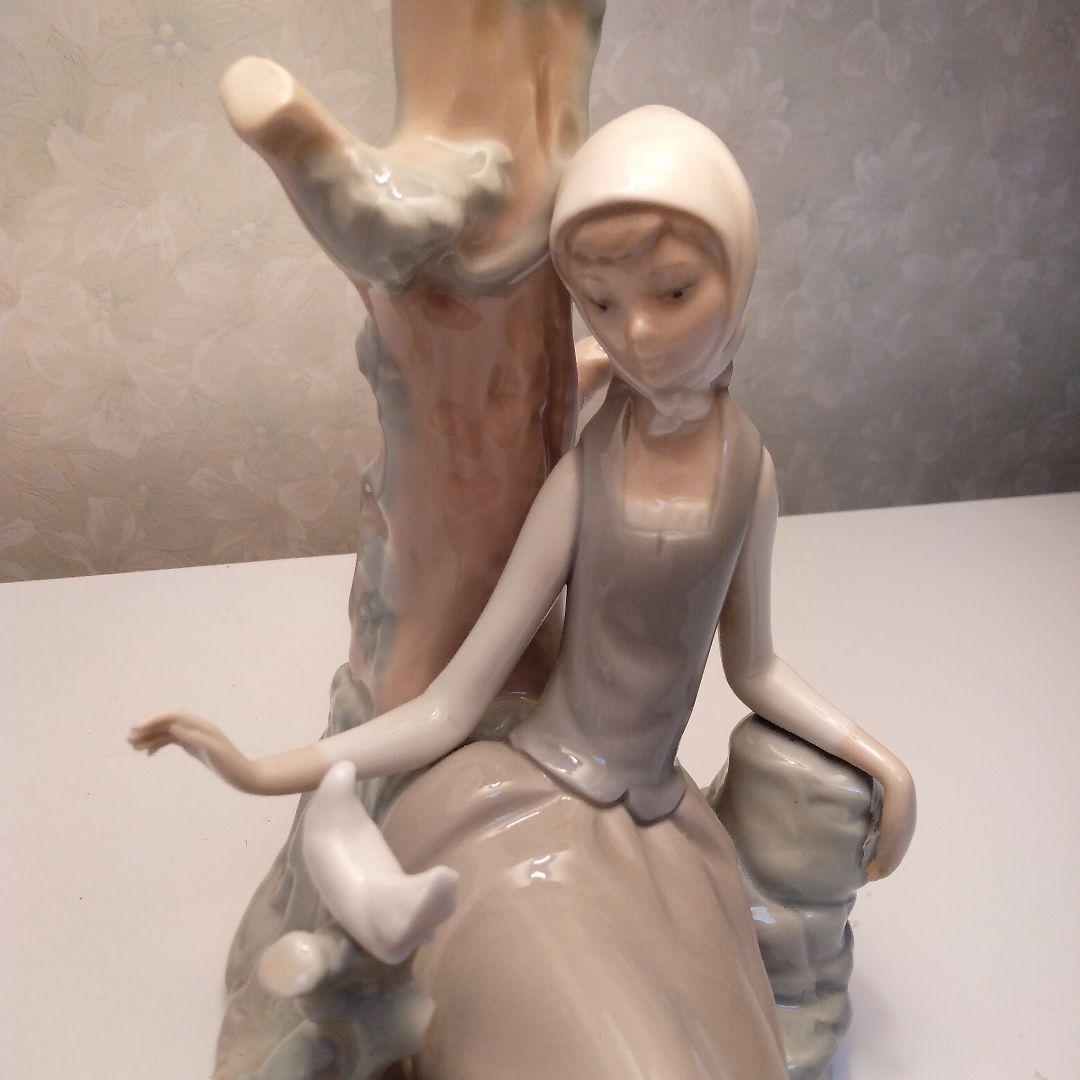 激レア❤リヤドロ　LLADRO ランプ　リヤドロランプ　鳩と少女　フィギュリン