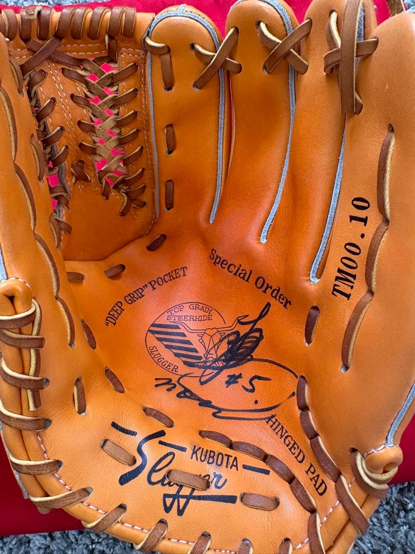 【一点物】中村紀洋 直筆サイン久保田スラッガー グローブ 日清食品特賞2000年