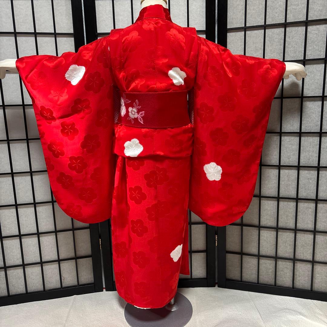 七五三　着物セット　被布　7歳　赤色　白色　美品