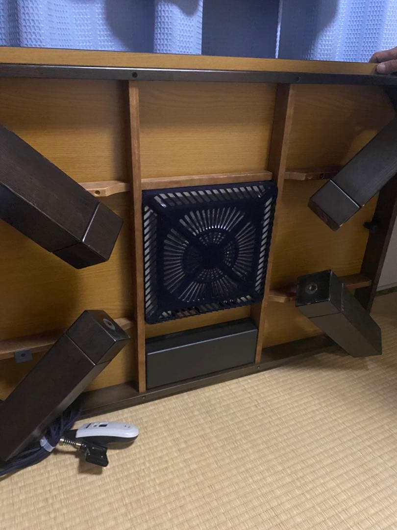 ダークブラウン 木目調　こたつ 縦約105cm x 横74cm高さ約42cm