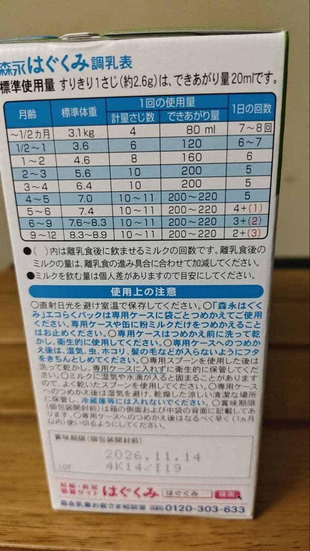 森永はぐくみ エコらくパック つめかえ用 400g× 2袋入 4箱セツト