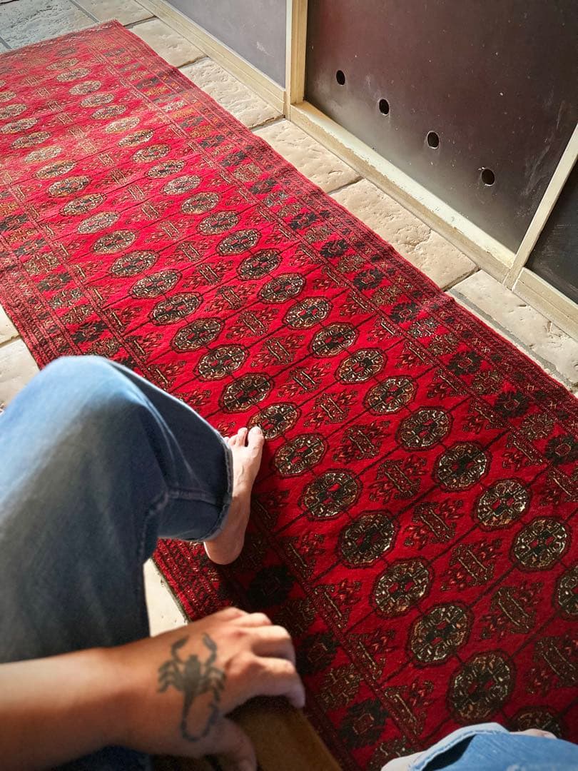 トライバルラグ　ヴィンテージラグ　トルクメン　ランナーサイズ　プリミティブアート