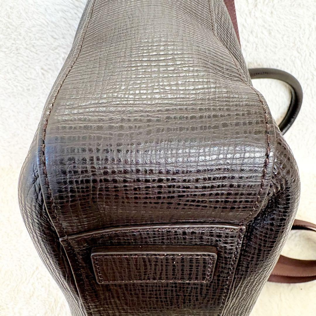 極美品　ヒューゴボス　ブリーフケース　ショルダーバッグ　2way ブラウン　本革