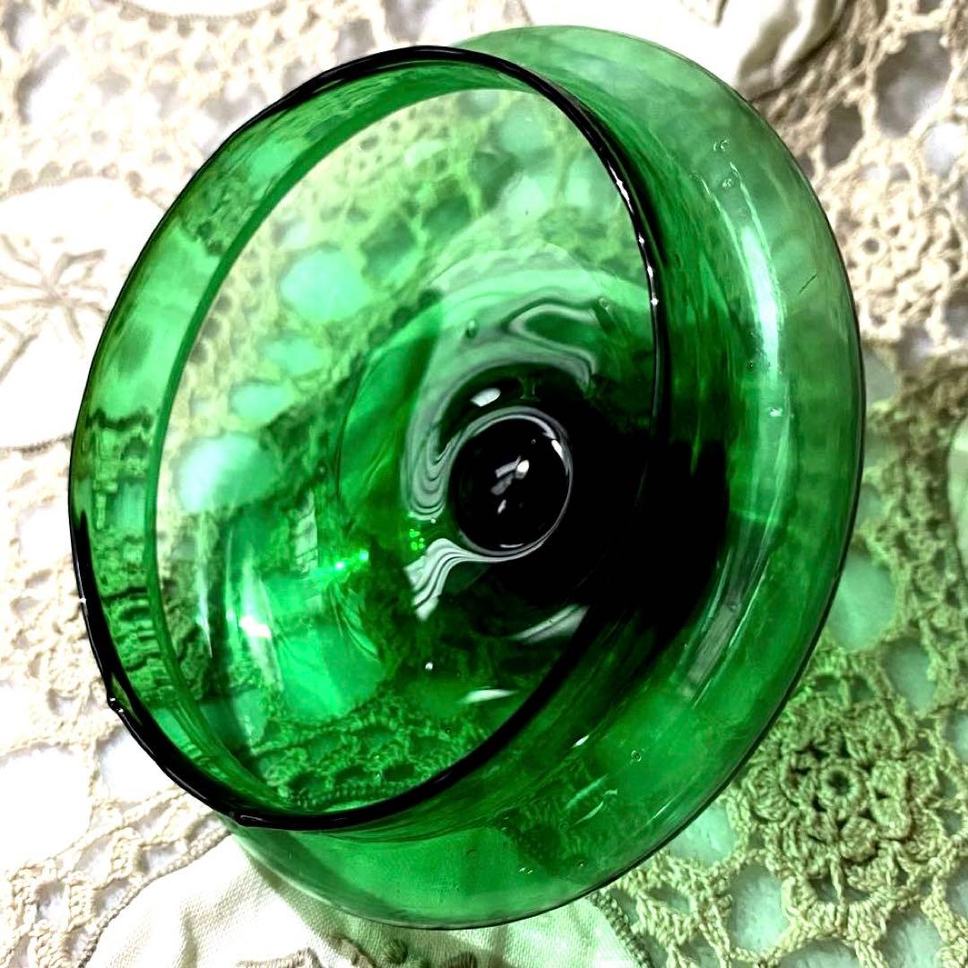 魔女の薬瓶　ヴィンテージ・エンポリベルデガラス　ボンボニエール・キャンディポット