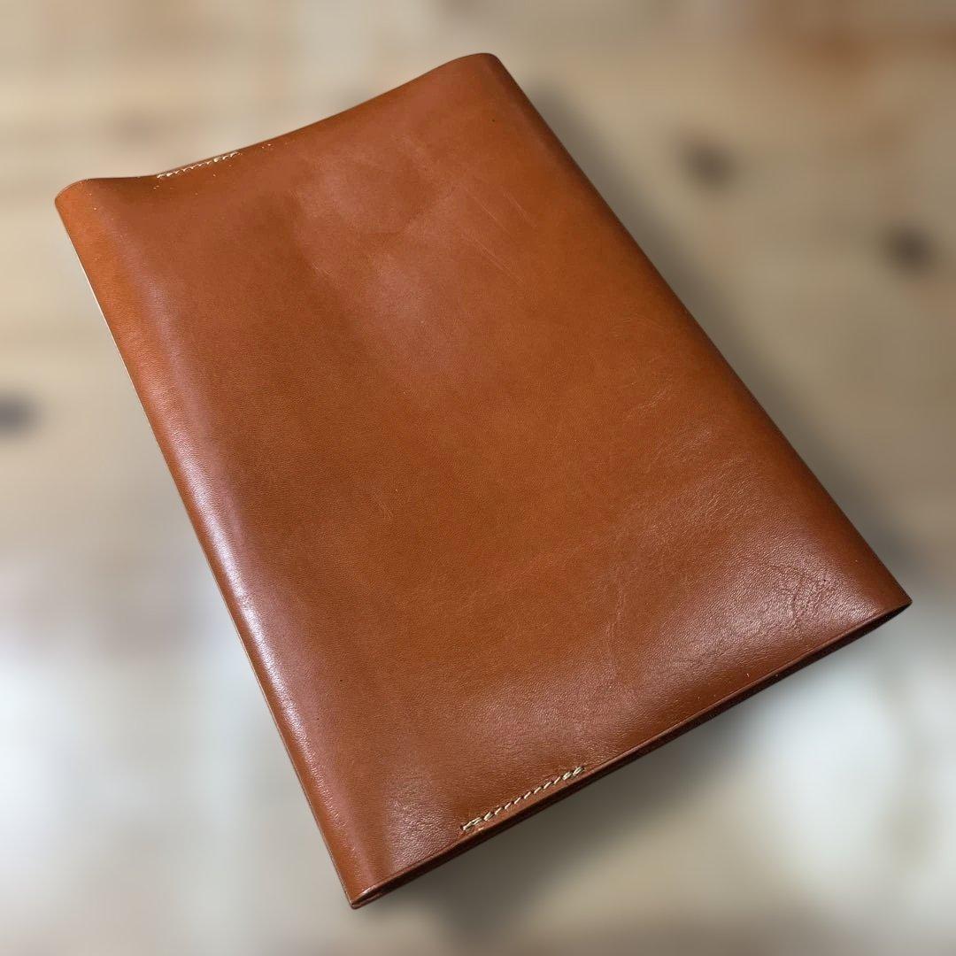 【ちよぴー様オーダー品】A4ノートカバー ダークグリーン オレンジキャメル