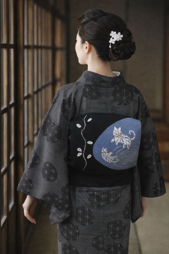 ご成約　２点おまとめ　洒落た大人の【本場大島紬】一元式　正絹　逸品❗️裄長め