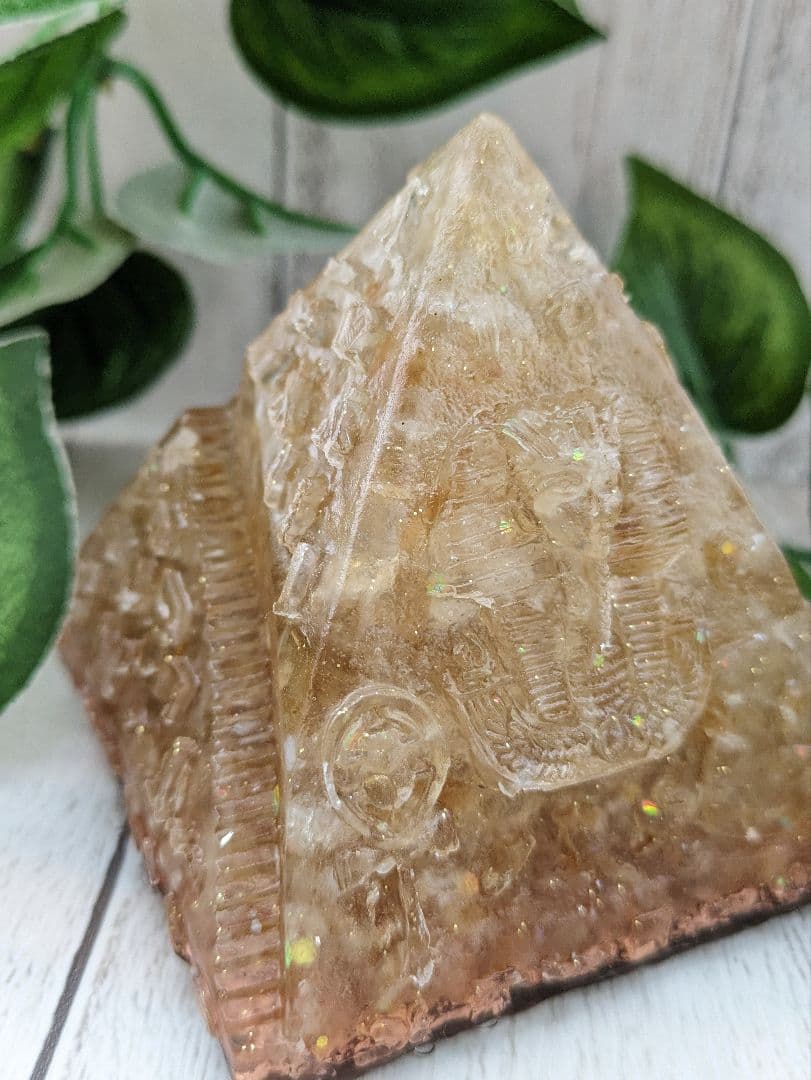 【つねりん】シトリンのビリケンさん形オルゴナイト☆他３点