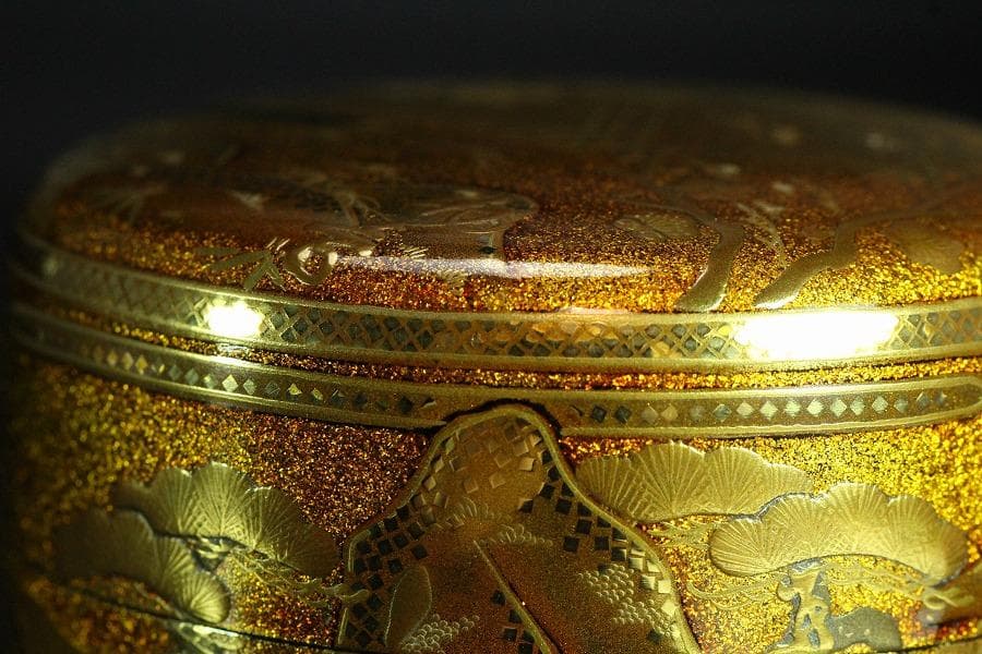 茶道具 輪島塗 初音蒔絵 棗 共箱 美品(K-YC573)