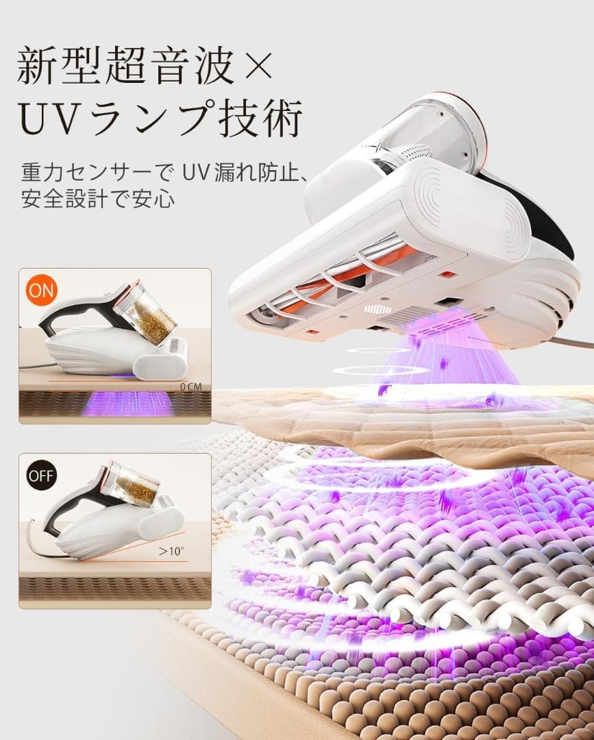 【新品未使用】布団クリーナー 布団掃除機 ダニ駆除 UV除菌 16Kpa