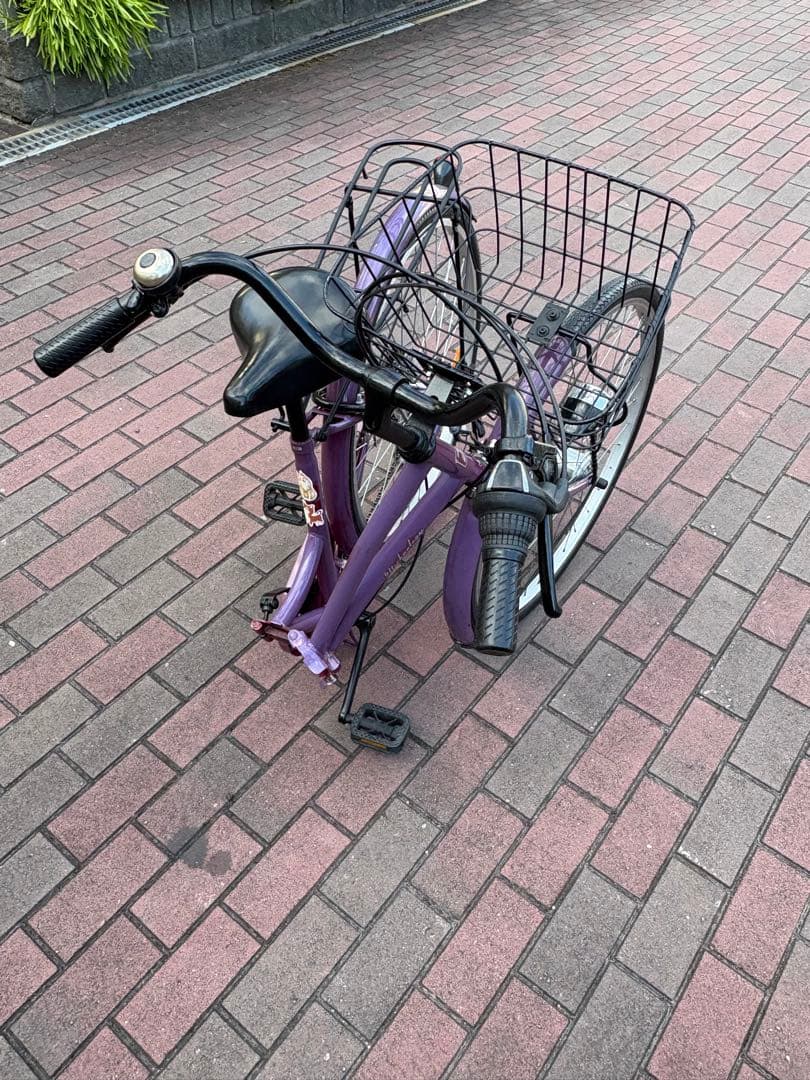 26㌅オートライト変速付き折り畳み軽快車(パープルカラー)