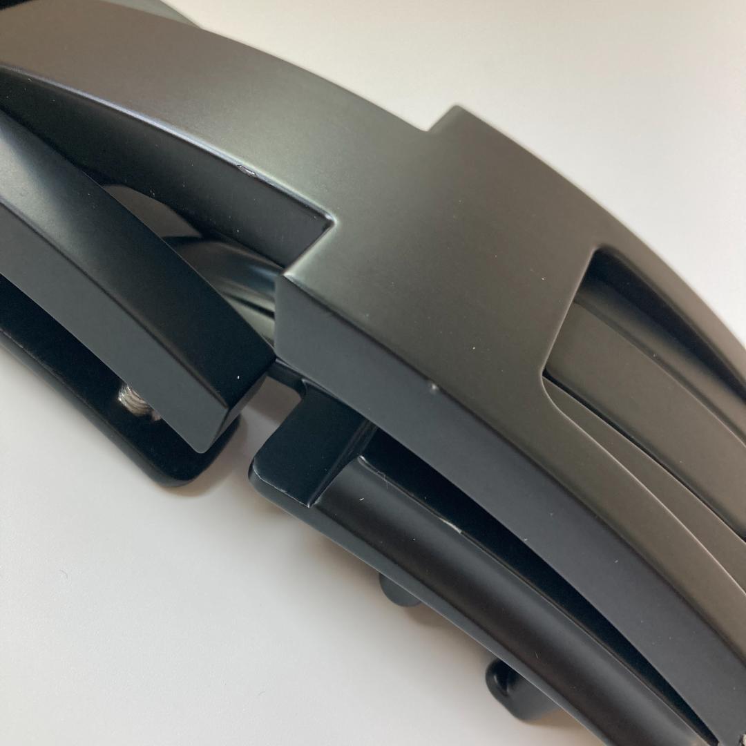 訳有 パワーベルト レバーアクション 本革 ALL BLACK ワンタッチ可変式