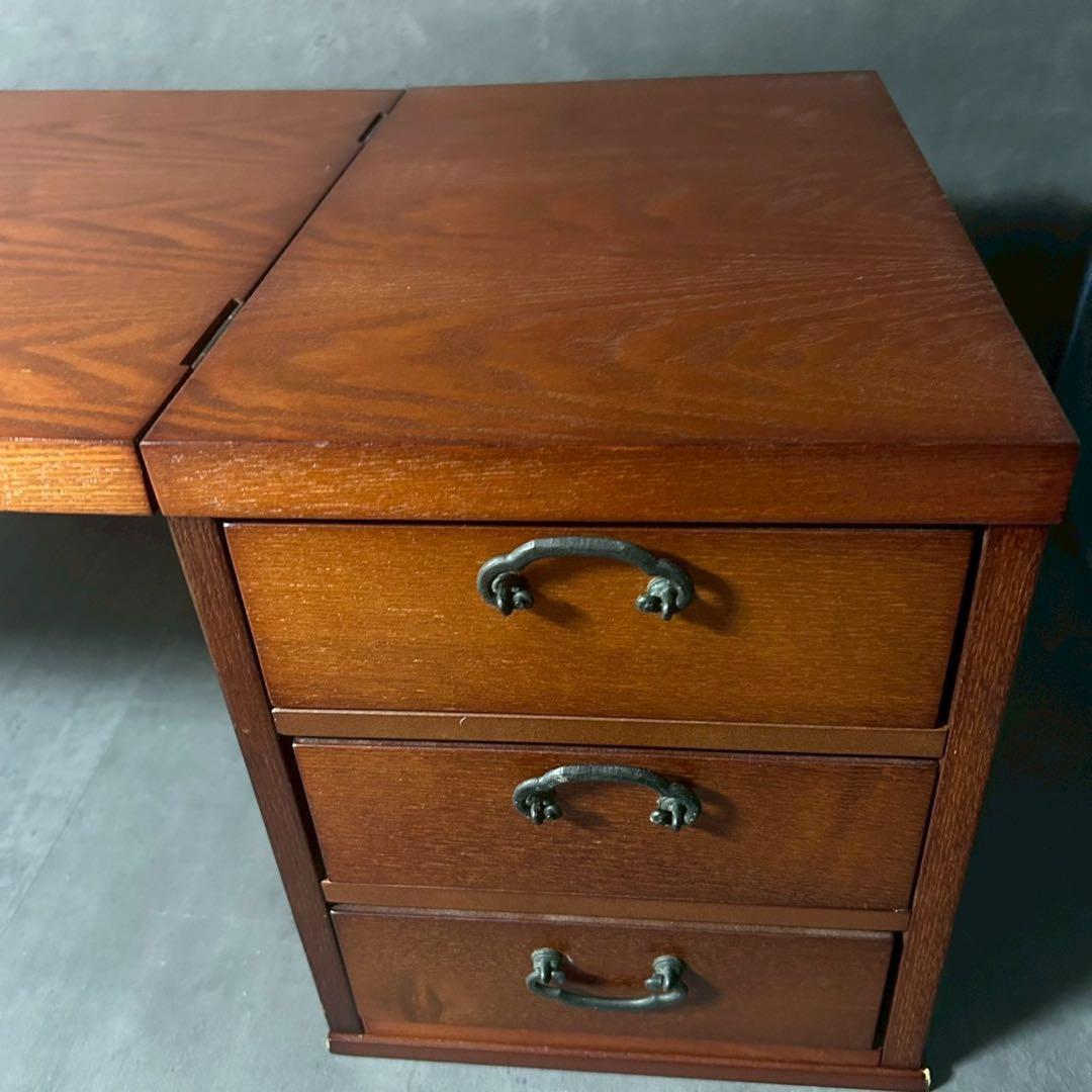 【引き取り限定】木製 デスク 伸長式 引き出し付き 作業机 学習机