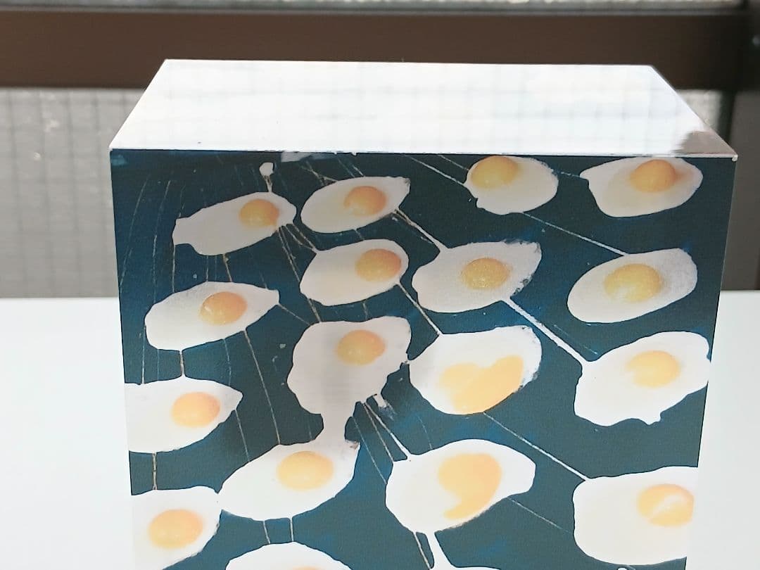 激レア　山田智和「都市の記憶」egg クリスタルオブジェ　目玉焼き