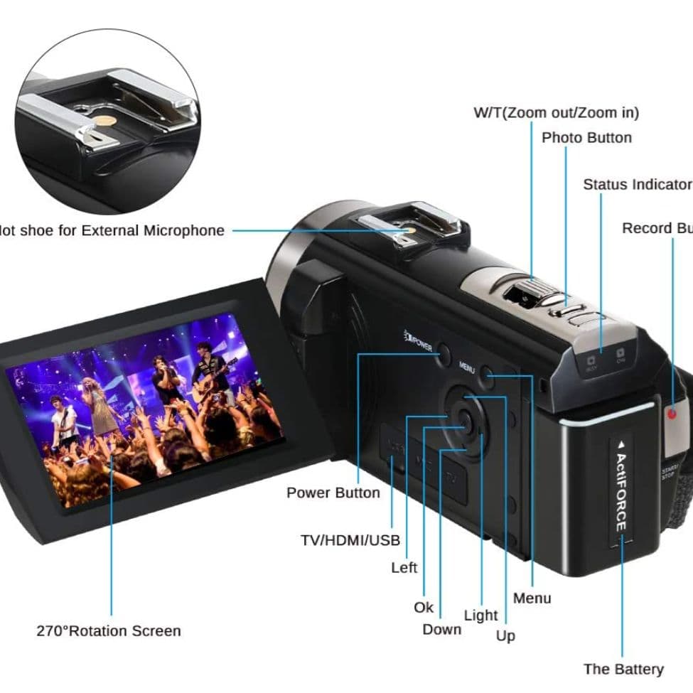 ビデオカメラ Metrusty デジタルビデオカメラ HDビデオカメラ