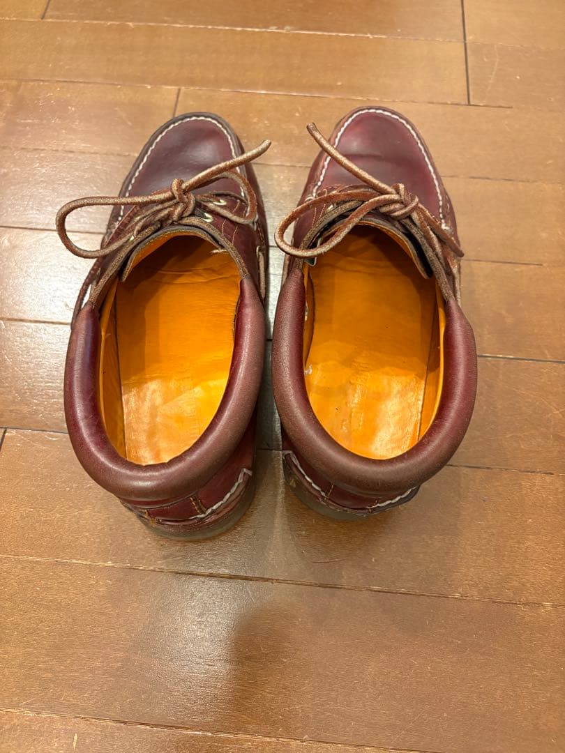 ティンバーランド　バーガンディ レザー デッキシューズ