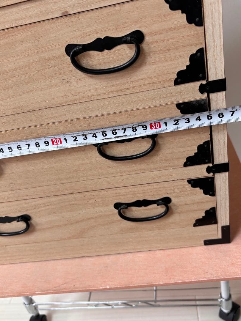 SALE❣️未使用ビンテージ！時代物！木製引き出し式箪笥 隠し引き出し 鍵付き