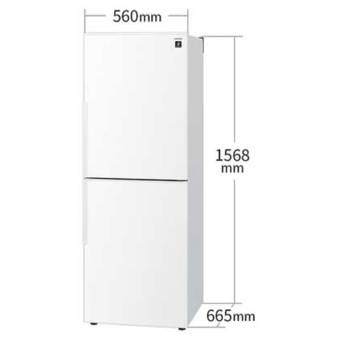 シャープ 【右開き】280L 2ドア冷蔵庫 プラズマクラスター SJPD28HW