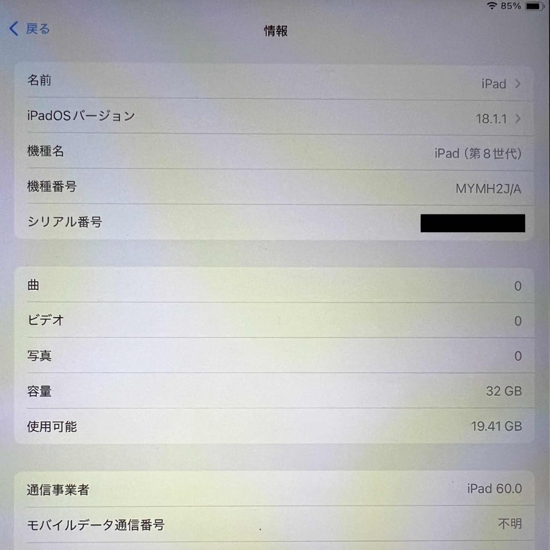おまけ付 iPad8世代 SIMフリー 32GB スペースグレイ 同梱品欠けなし
