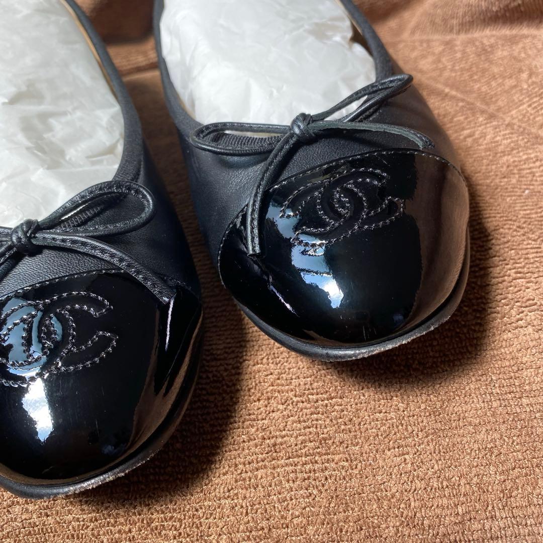 CHANEL バレリーナ　37.5 Black 美品✴︎