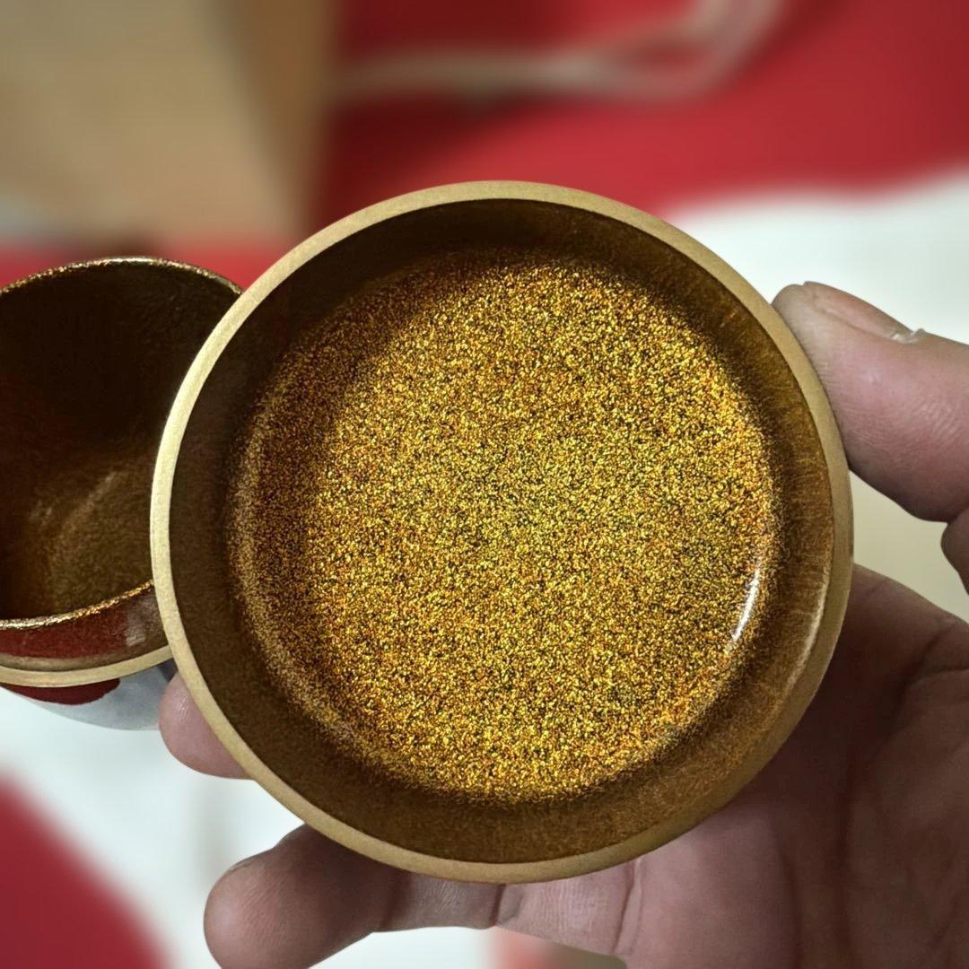 茶道具　棗　内梨子地　誰か袖　蒔絵　前端雅峰作　供箱