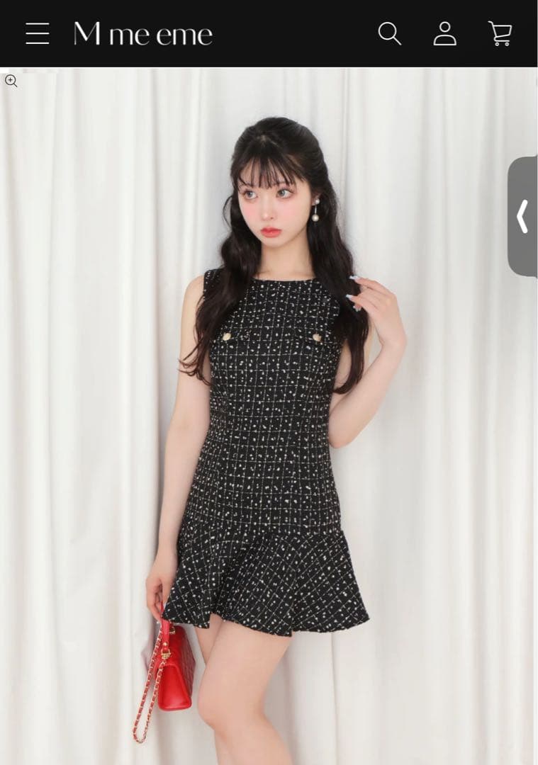 エムミーエメCheck tweed mermaid mini onepiece