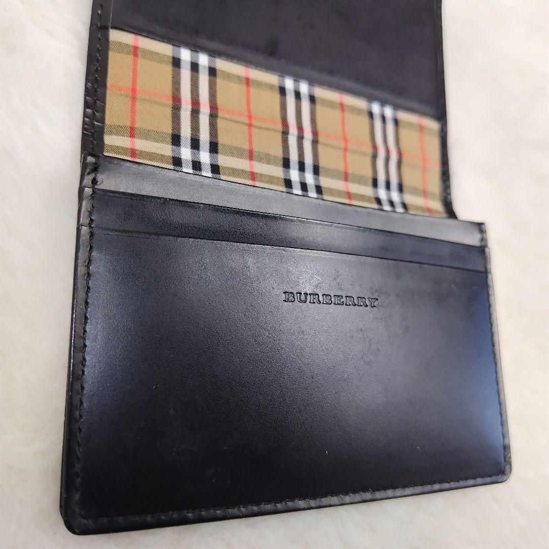 ✨美品✨BURBERRY　ブラック　黒　ノバチェック　名刺入れ　カードケース