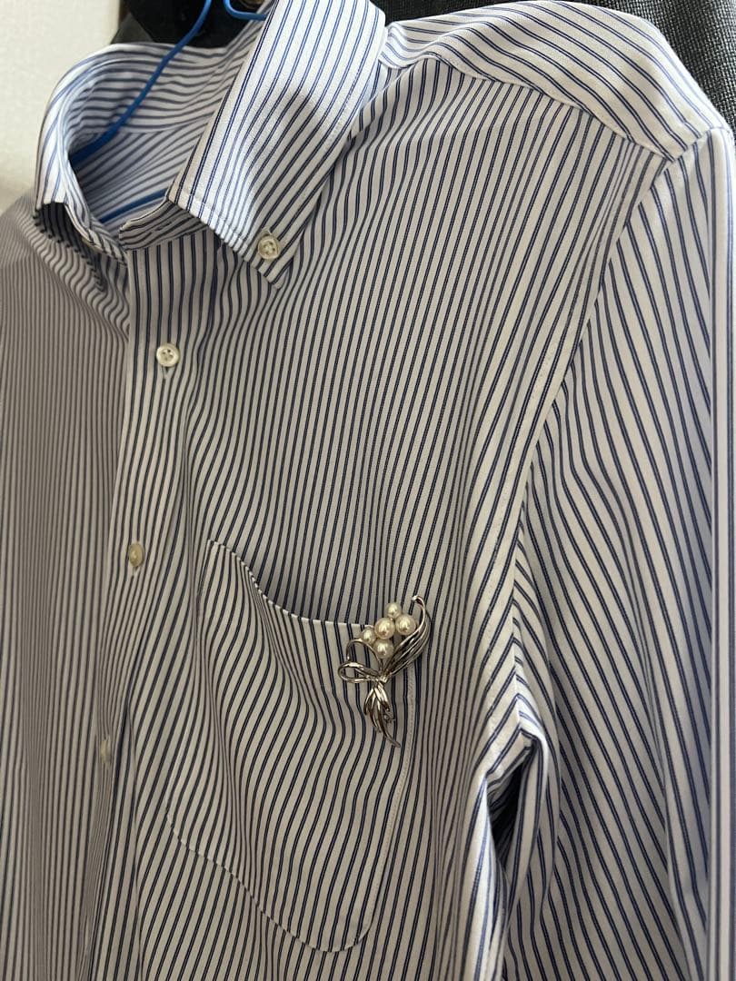 シルバー パール ブローチ 専用ケース付き　コサージュ風