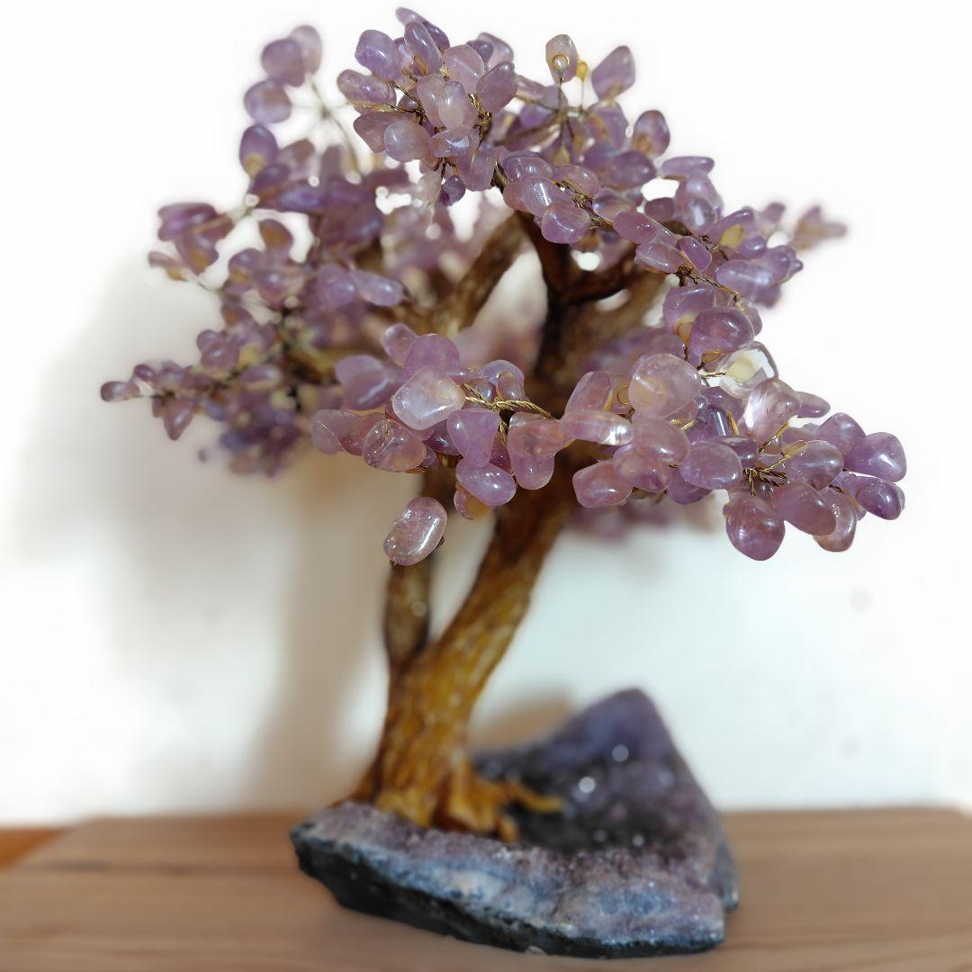 アメジスト桜木置物 アメジスト紫水晶