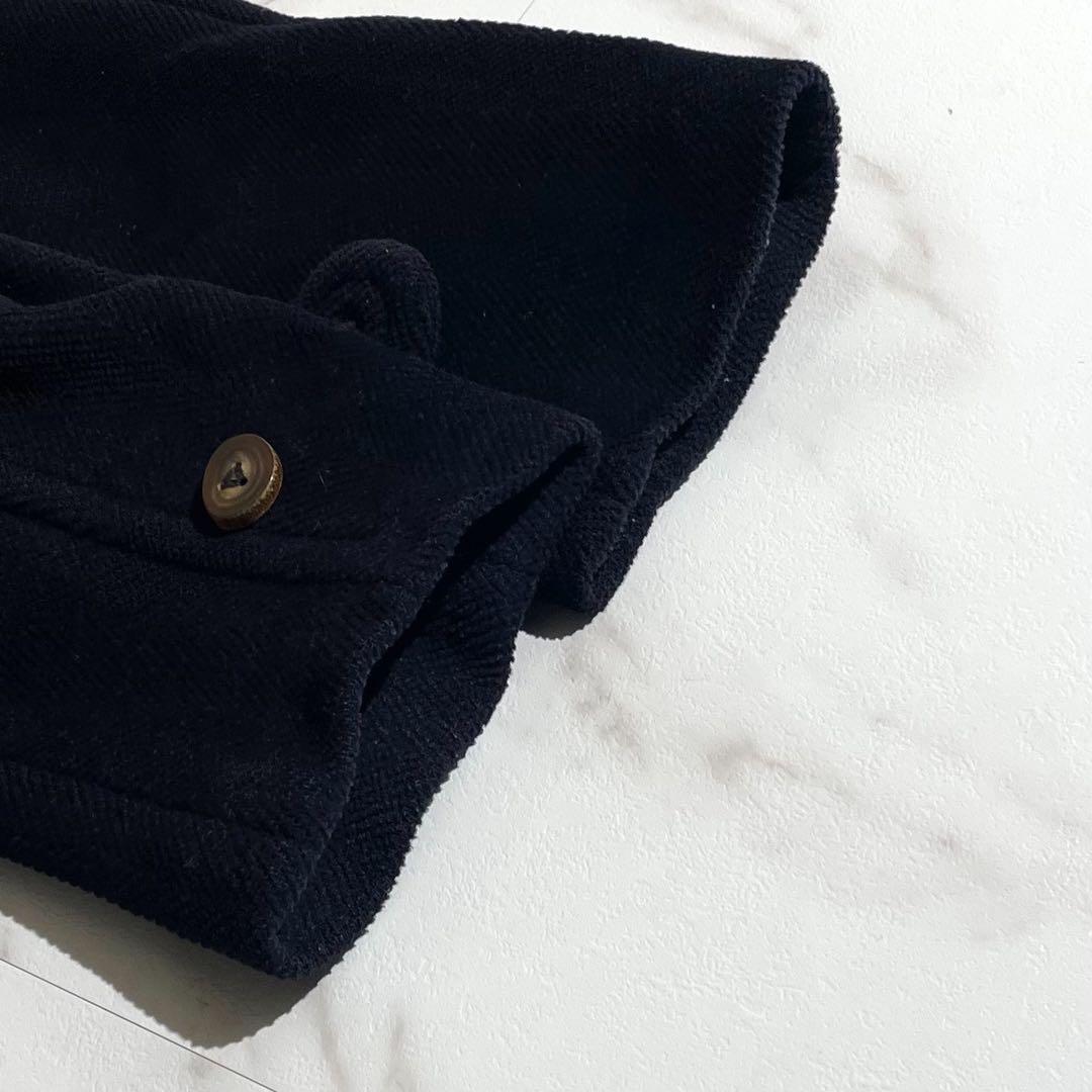 【Moorbrook】ムーアブルック ダッフルコート ヘリンボーン ネイビー M