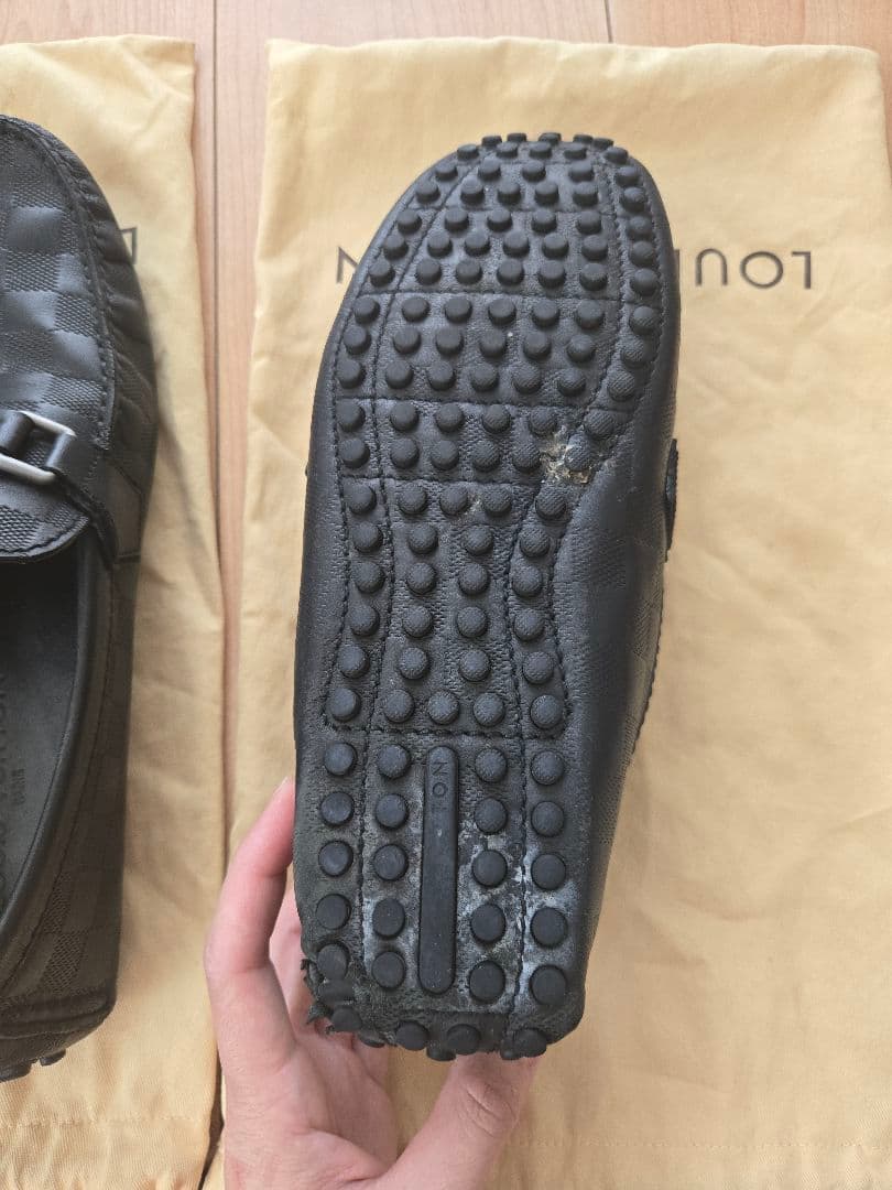 LOUIS VUITTON ダミエパターン ホッケンハイム ローファー