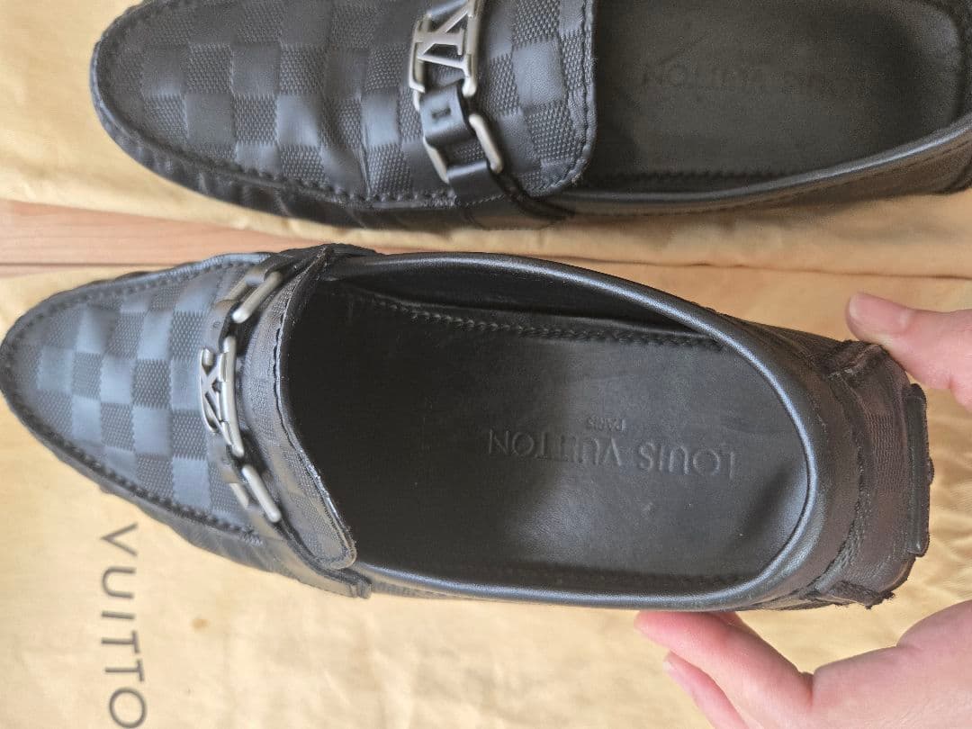 LOUIS VUITTON ダミエパターン ホッケンハイム ローファー