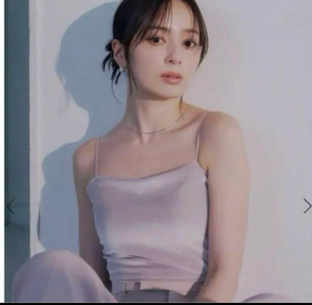 anuansカップインベロアショートキャミソール ICE GREY