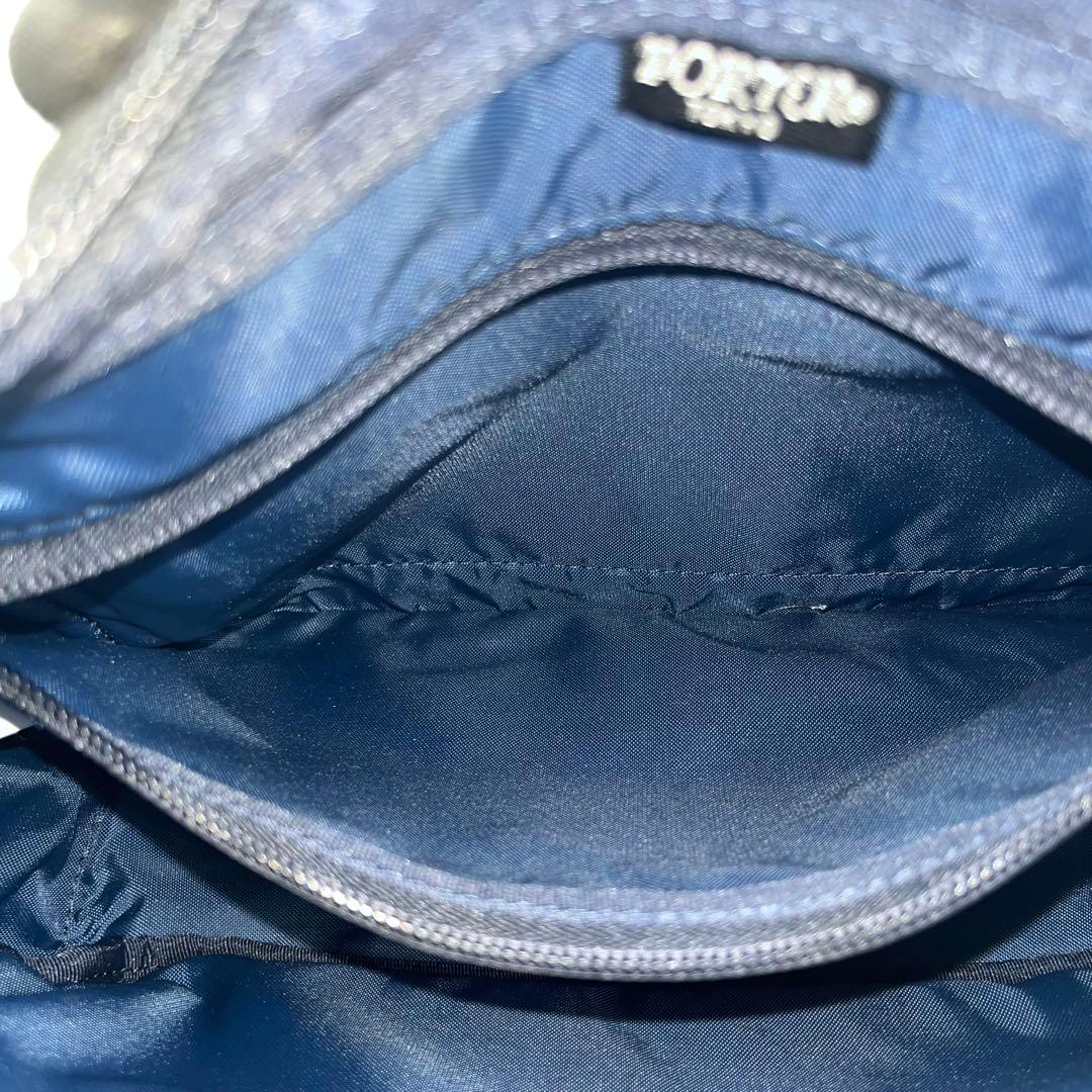 【美品】 ポーター フロント Sサイズ ショルダーバッグ アイアンブルー 廃盤