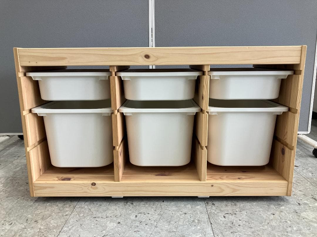 IKEA　シェルフ　TROFAST　キャスター付き　収納ケース付き　ブラウン ②