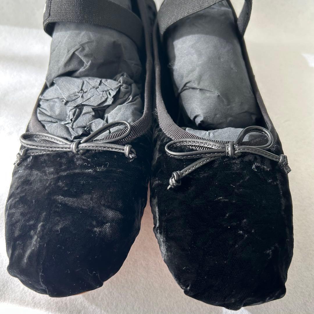 最終価格！未使用箱付き♡【ミュウミュウ】バレエフラットシューズ ベロア 黒 39