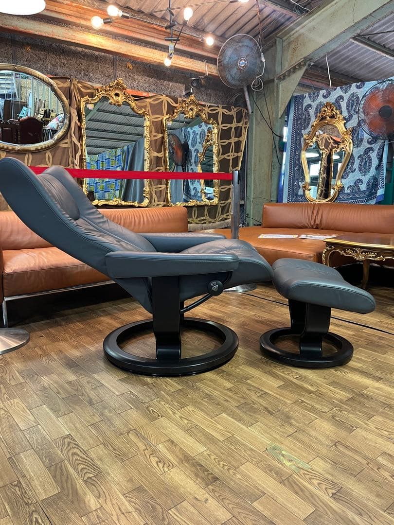 エコーネス ストレスレス ウィング チェア＆オットマン Mサイズ 美品 戸塚店