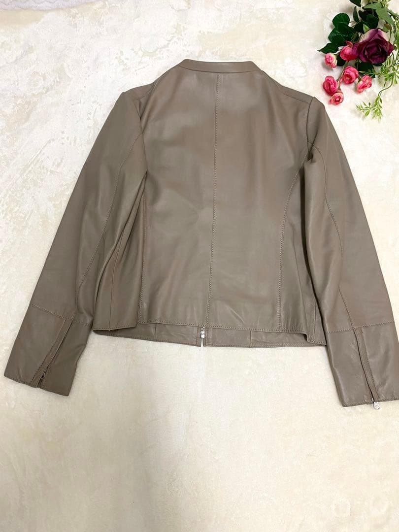 【ぴーちゃん さま専用】23区 シープレザー ノーカラージャケット25周年モデル