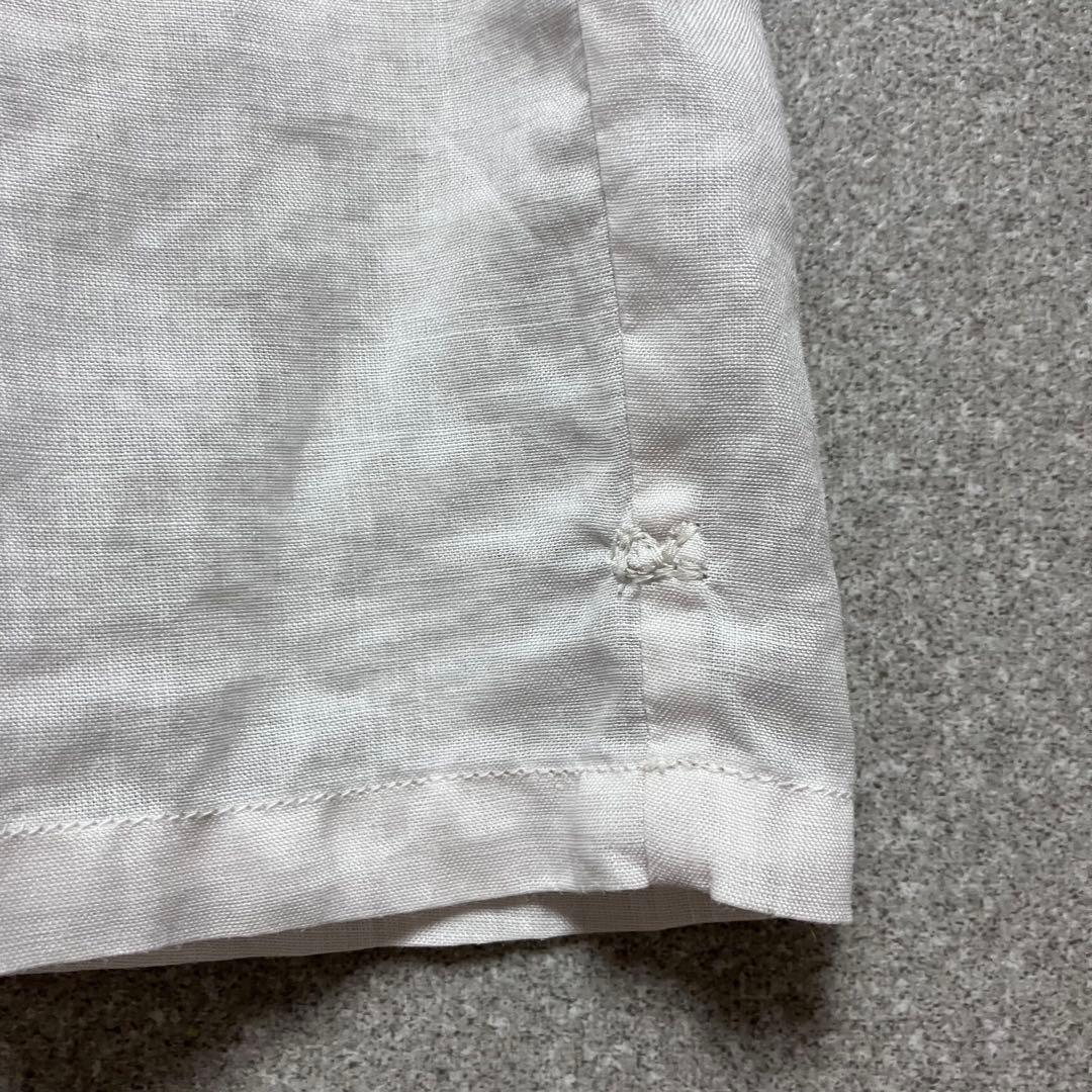 【リネン100% R刺繍】45R ノースリーブワンピース フレンチスリーブ