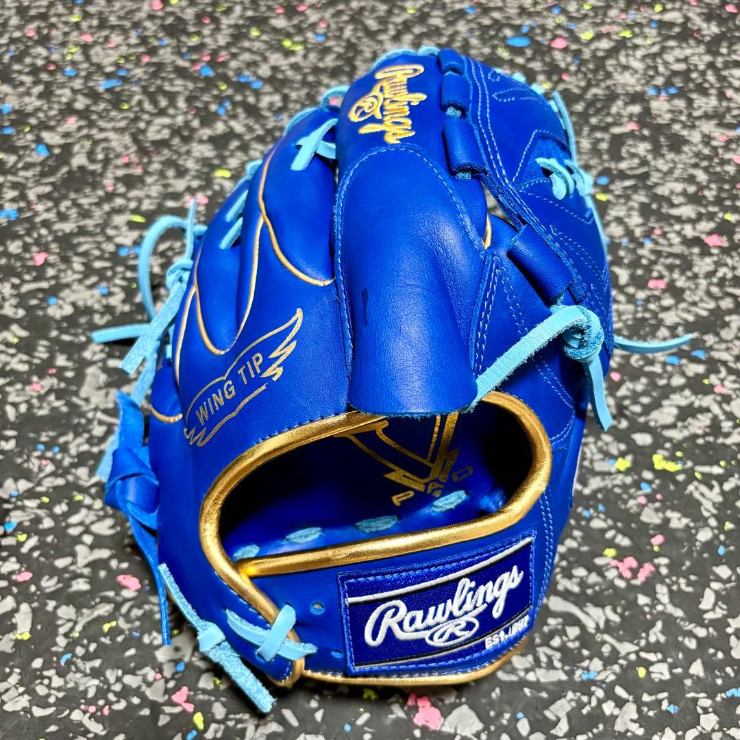 ローリングス 投手用 軟式用 グローブ ハイパーテック ブルー ゴールド 野球