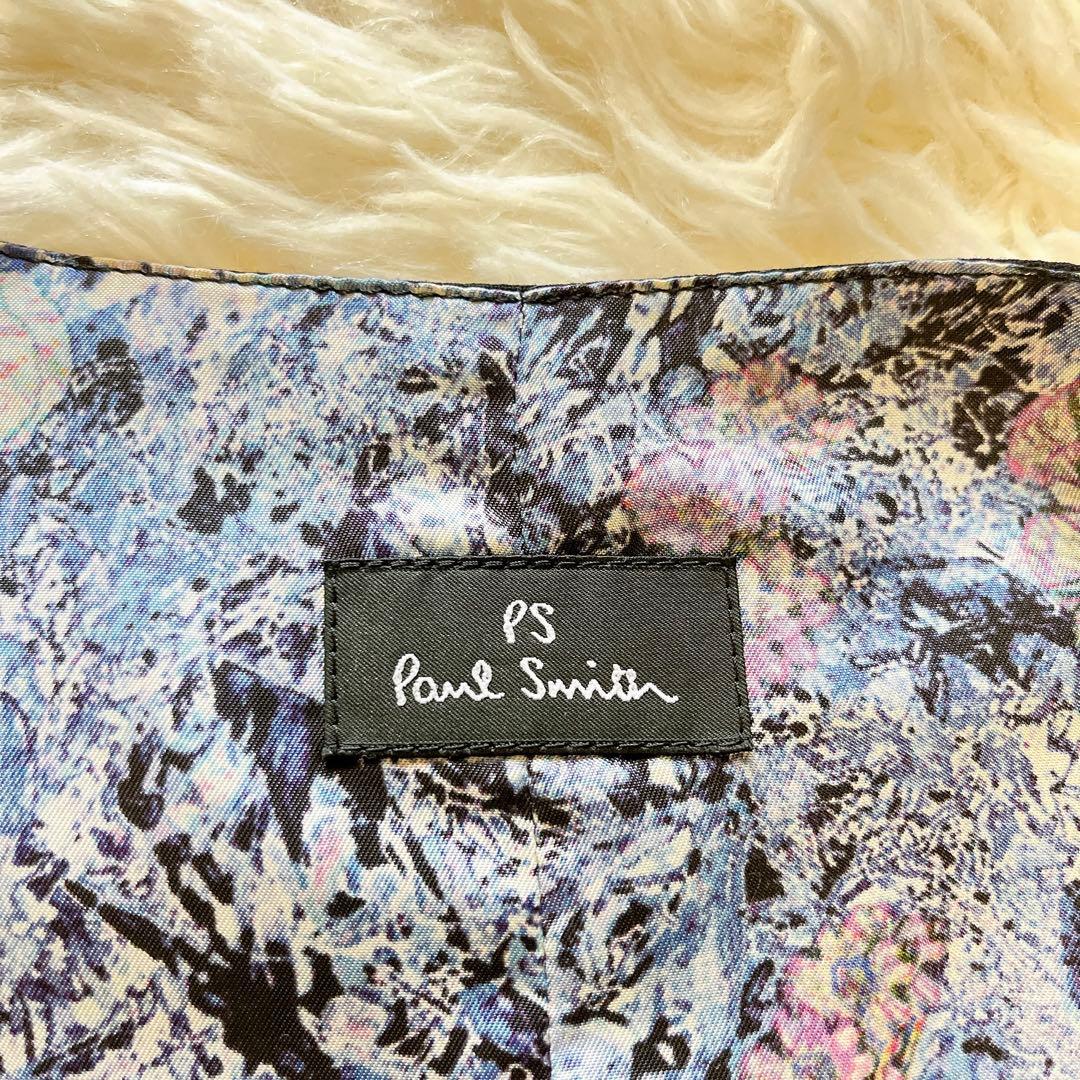 美品✨PSポールスミス 裏地花柄 ウールサテンベスト XLサイズ　パイピング