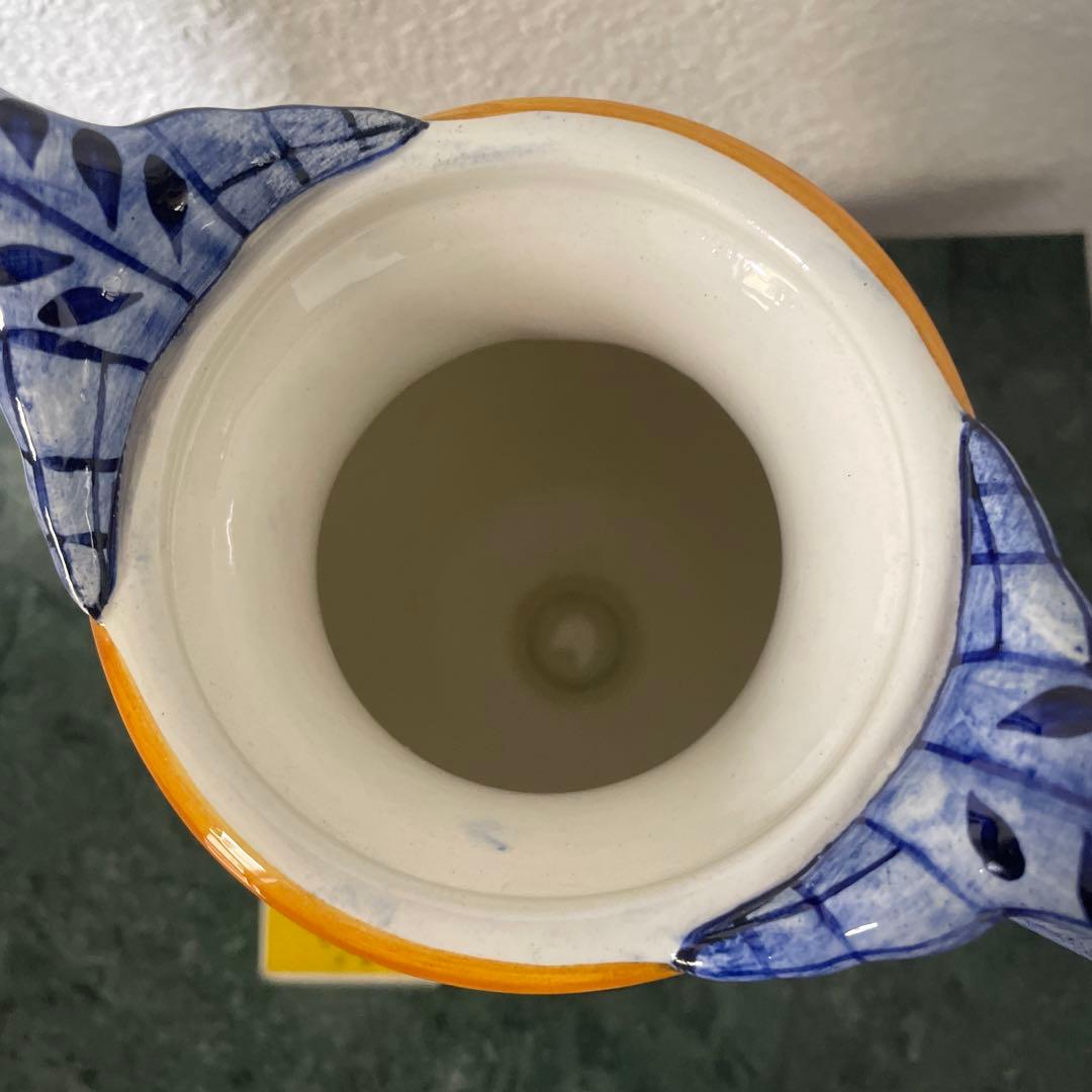 GIEN ジアン　フランス　花瓶　花びん　アンティーク　花器　取って付き　洋風