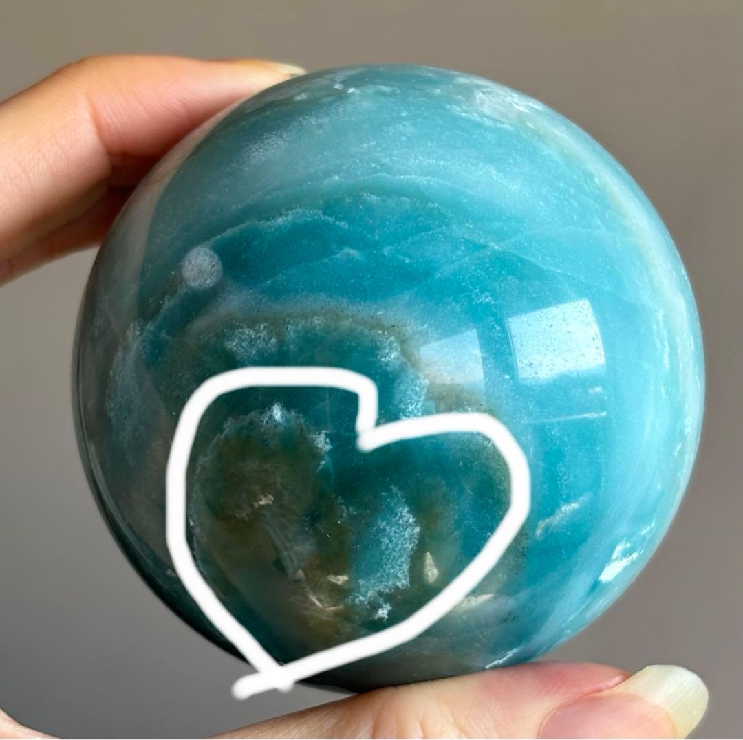 最高品質　ブルーカリビアンカルサイト　スフィア　6.6センチ