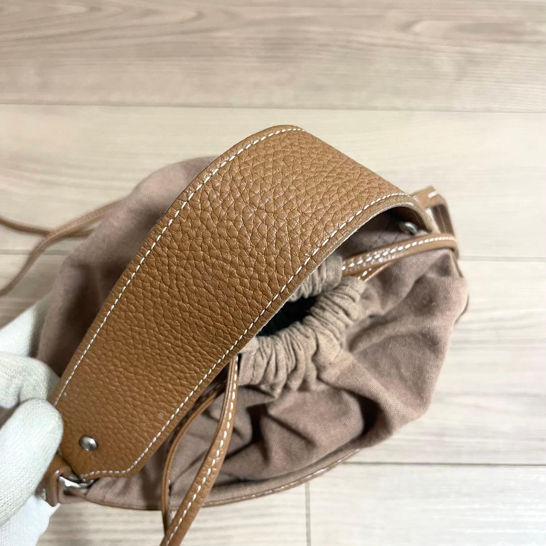 大人気色/AYAKO アヤコ　ショルダーバッグ　ポタリ　巾着　ブラウン　レザー