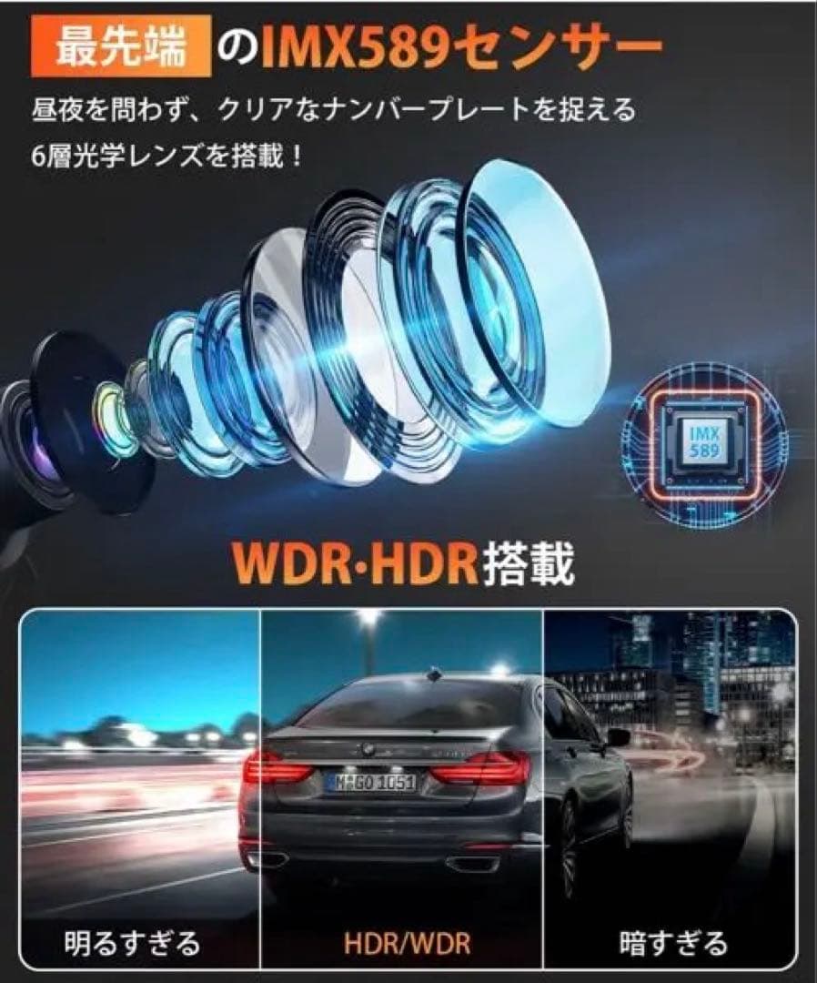 ドライブレコーダー ミラー型 2026年進化・4KHD画質・降圧ケーブル