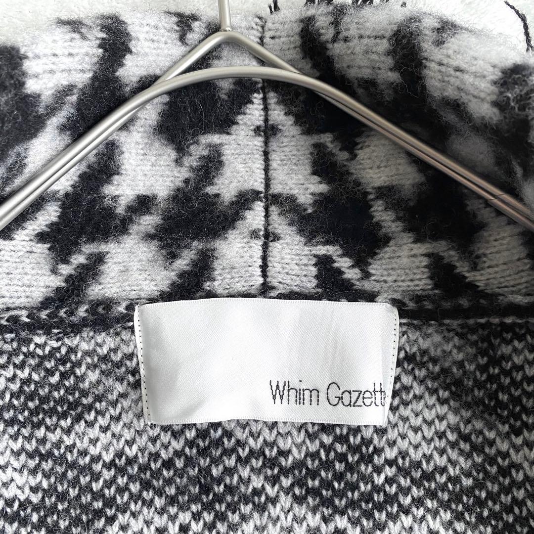【ほぼ未使用✨】Whim Gazette ウールジャガードニットガウン　千鳥柄