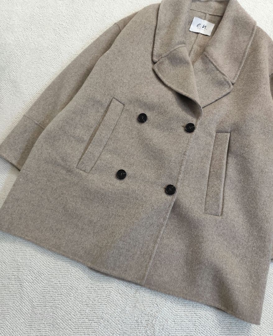 【美品】evernavy エバーネイビー リバー ピーコート ベージュ