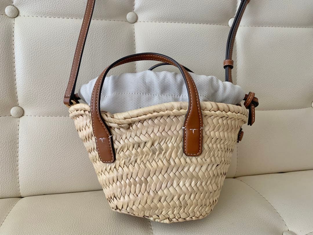 【新品同様美品】Tory Burch トリーバーチ　ストロー かごバッグ ミニ