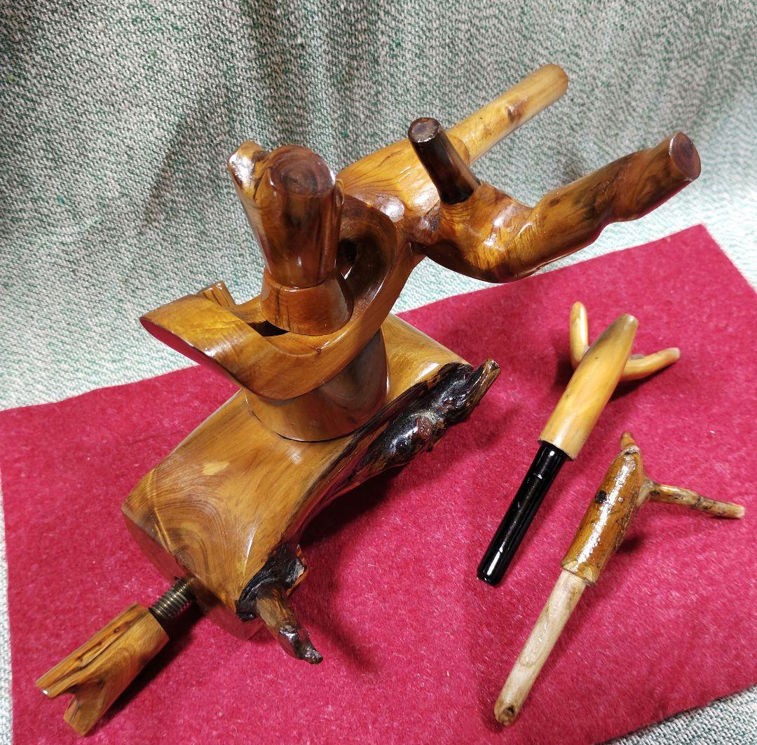 ヘラブナ釣り★特注杜松万力★竿枕★一点物の自然の風合いを生かしたデザイン★