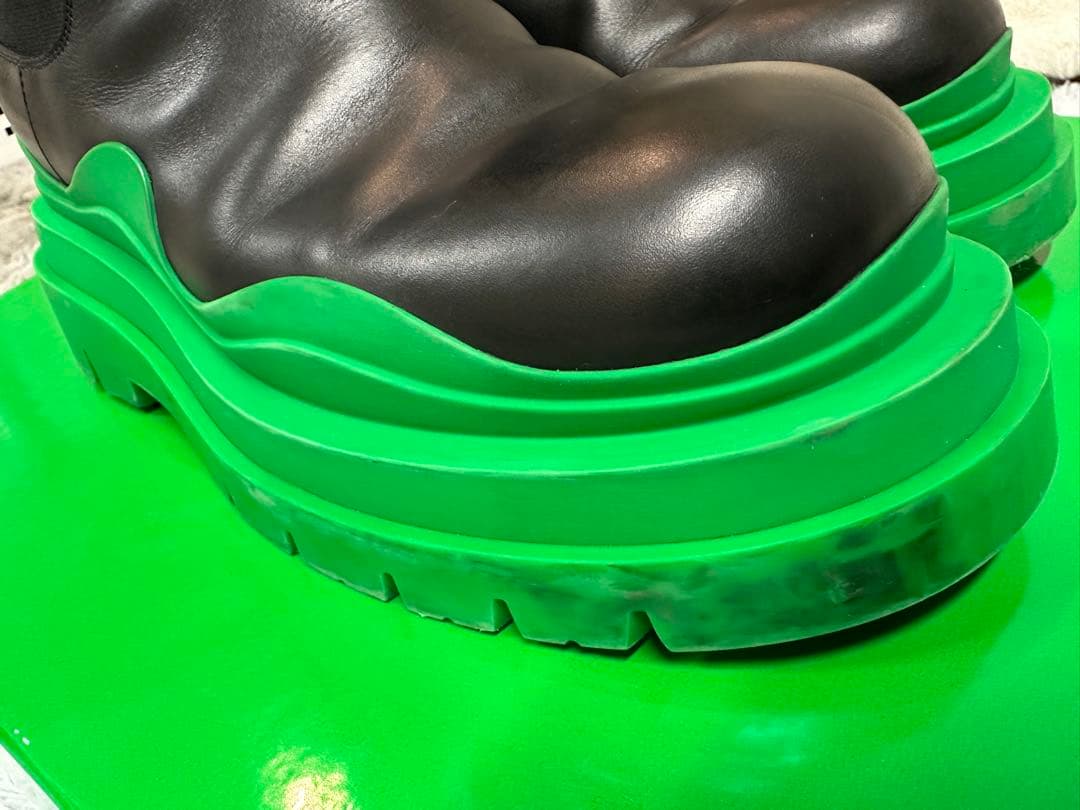 ボッテガ・ヴェネタ タイヤチェルシーブーツ ラバーグリーンメンズ43(28cm)