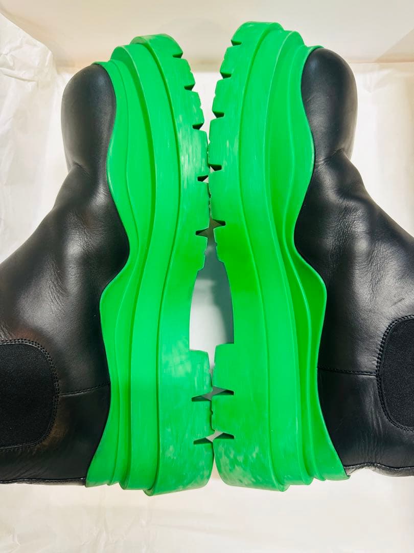 ボッテガ・ヴェネタ タイヤチェルシーブーツ ラバーグリーンメンズ43(28cm)